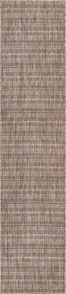 Detail image of 2' 7 x 12' Easy-Clean Striped Indoor / Outdoor Runner Rug