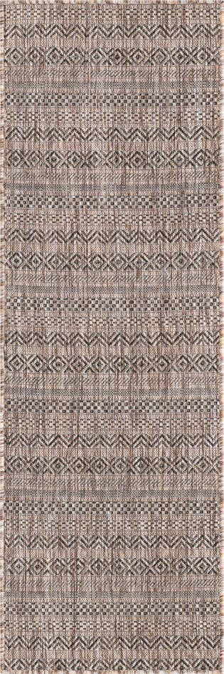 Detail image of 2' x 6' Easy-Clean Striped Indoor / Outdoor Runner Rug