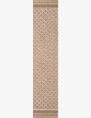 Natural Easy-Clean Trellis Indoor / Outdoor Runner Rug