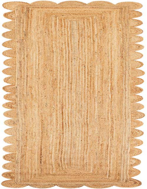 2' 7 x 12' Hand Woven Scallop Braided Jute Runner Rug