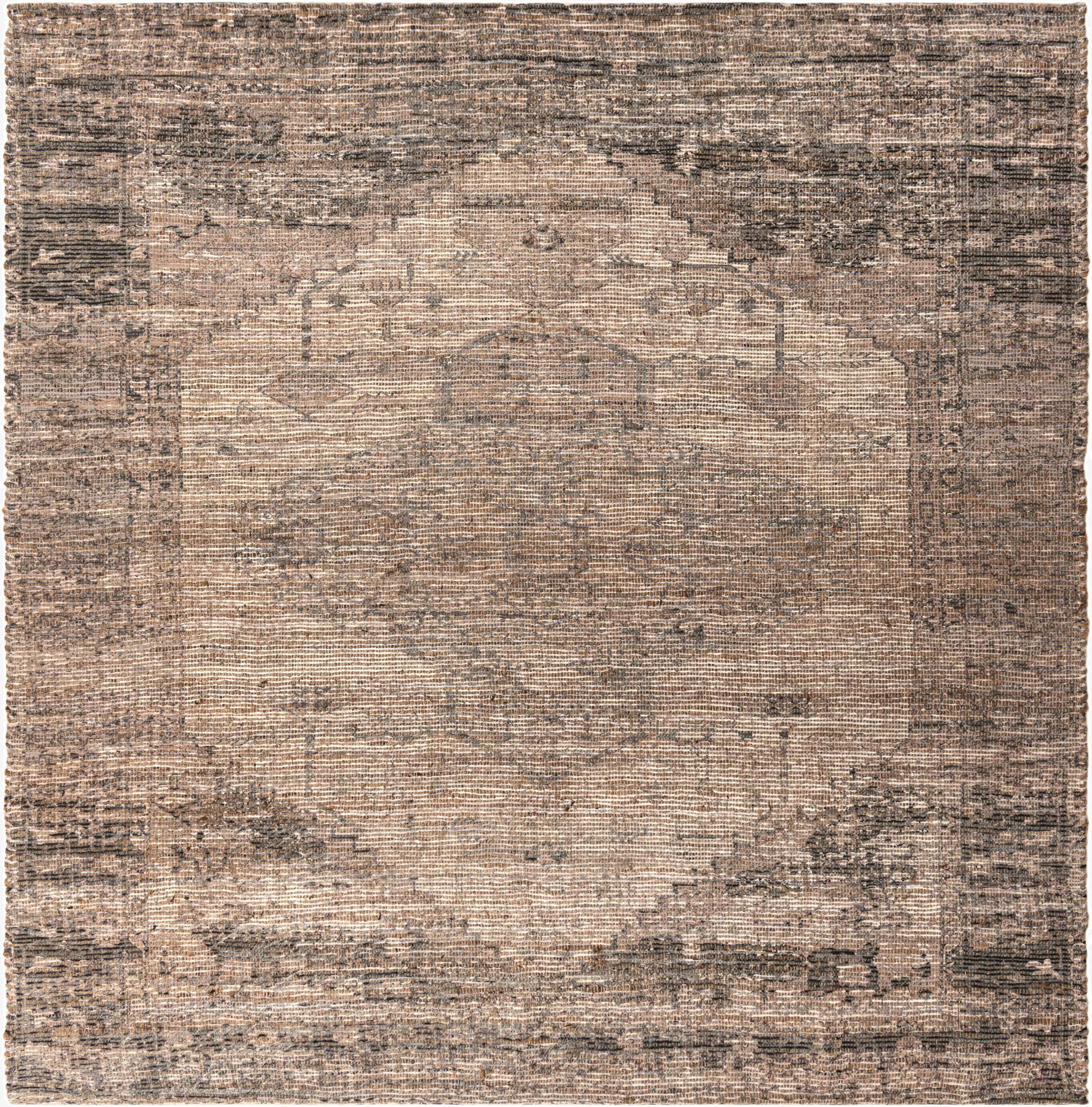 Primary image 7' 10 x 7' 10  Hand Woven Chenille Jute Square Rug