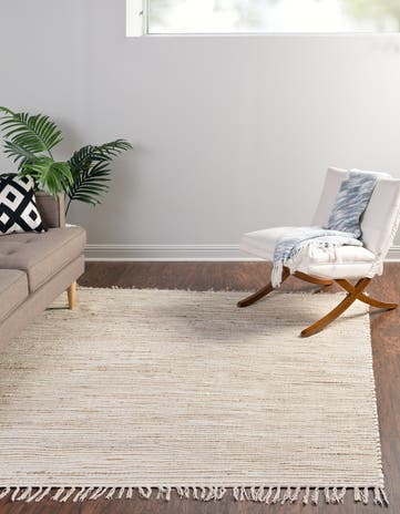 Natural Hand Woven Chindi Jute Square Rug