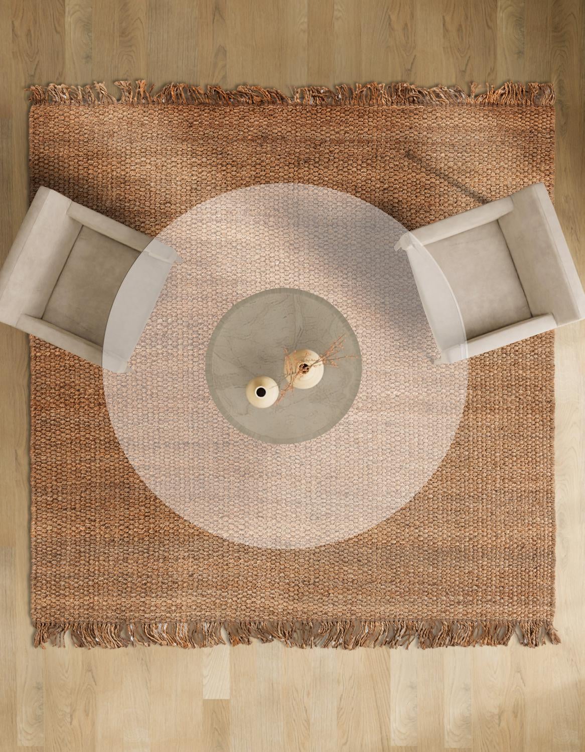 10' x 10' Hand Woven Chunky Jute Square Rug