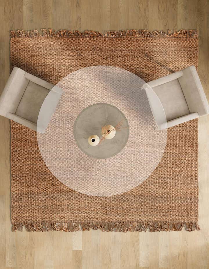 5' 1 x 5' 1 Hand Woven Chunky Jute Square Rug