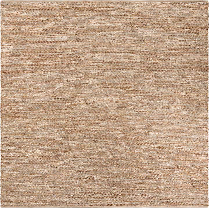10' x 10' Hand Woven Leather Metallic Jute Square Rug