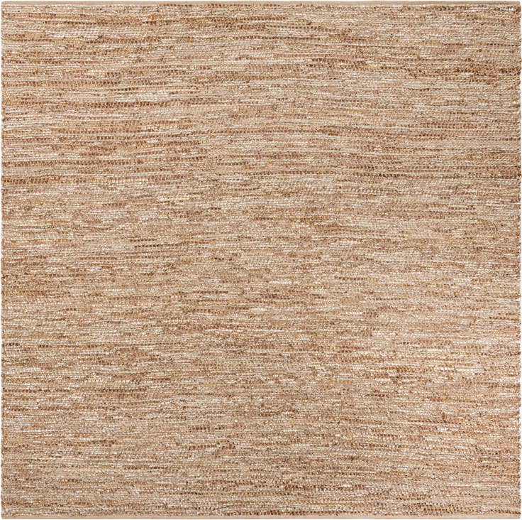 Detail image of 10' x 10' Hand Woven Leather Metallic Jute Square Rug