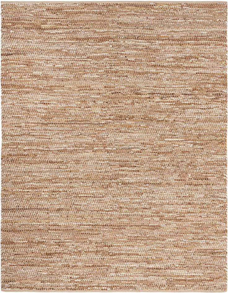 Detail image of 7' 10 x 7' 10 Hand Woven Leather Metallic Jute Square Rug