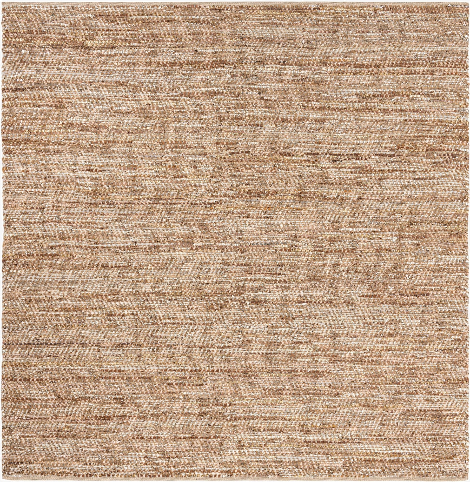 240cm x 240cm  Hand Woven Leather Metallic Jute Cuadrado Alfombra