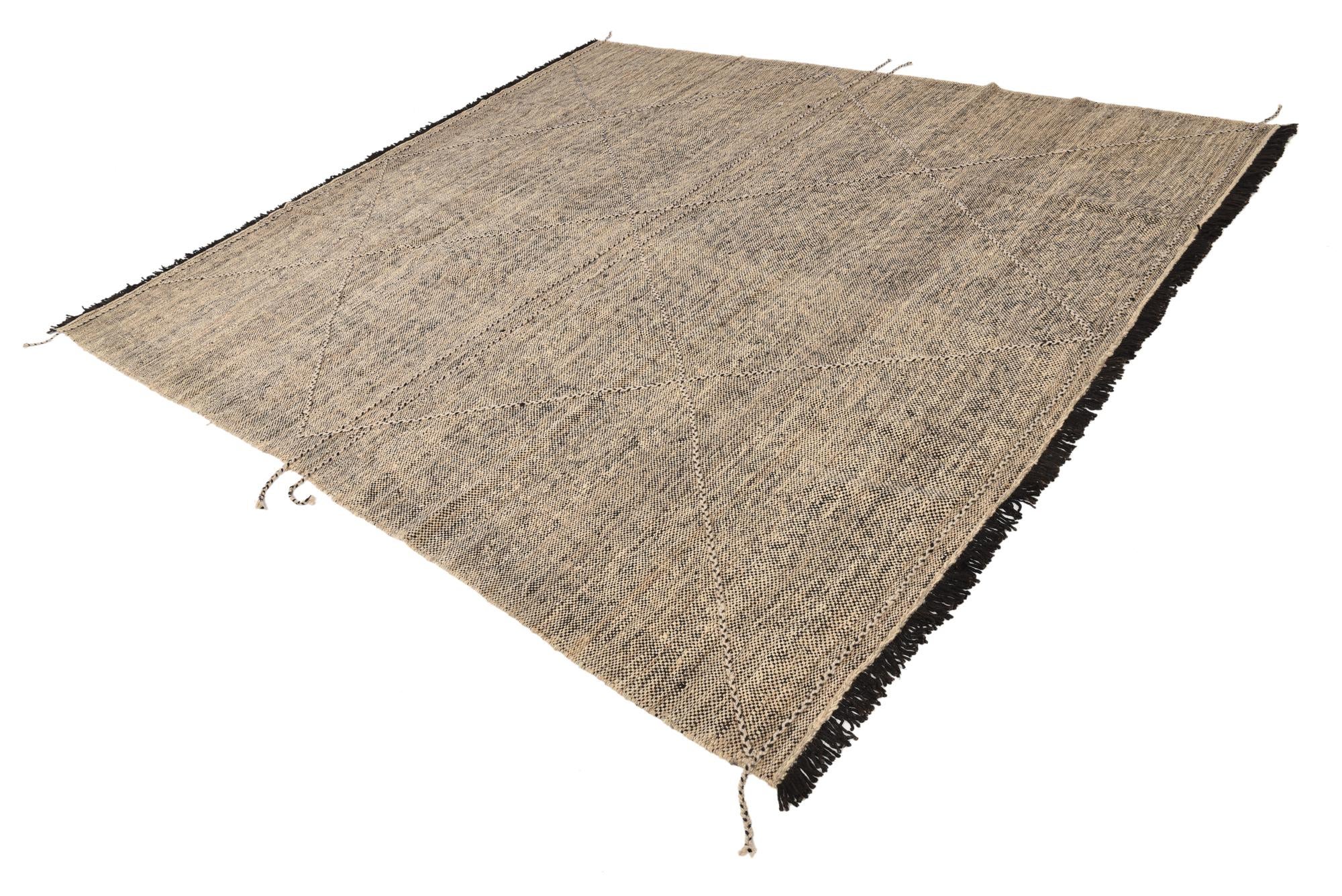 8' 10 x 9' 9 Hand Knotted Moroccan Wool Square Rug