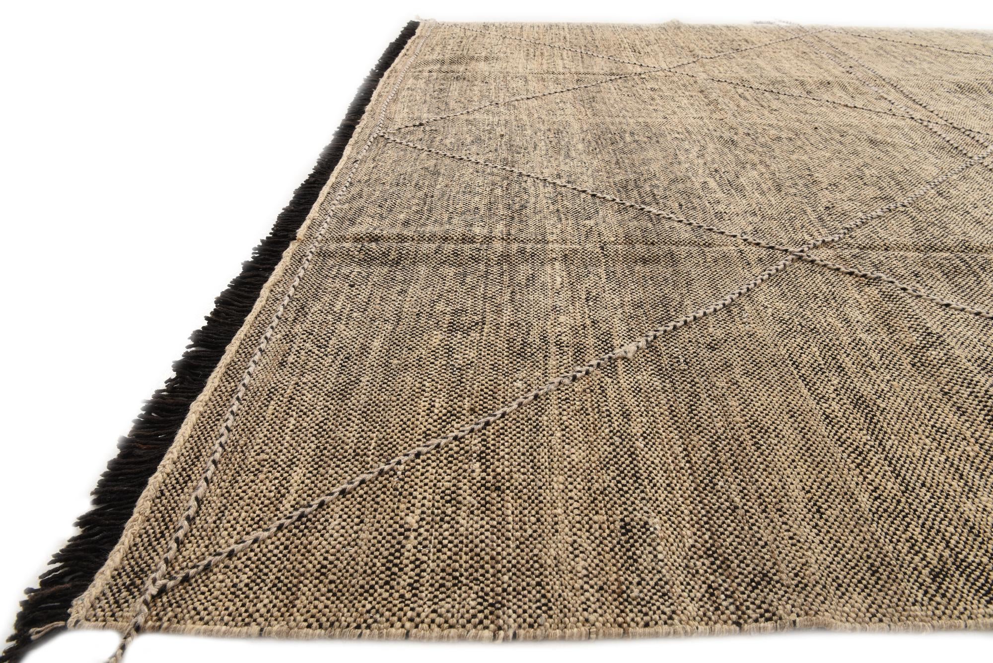 8' 10 x 9' 9 Hand Knotted Moroccan Wool Square Rug
