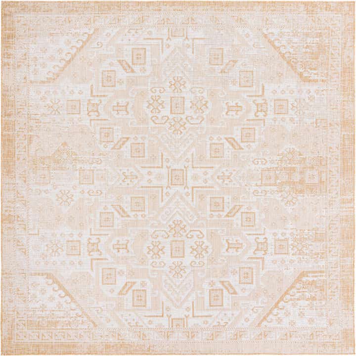 10' x 10' Easy-Clean Aztec Indoor / Outdoor Square Rug