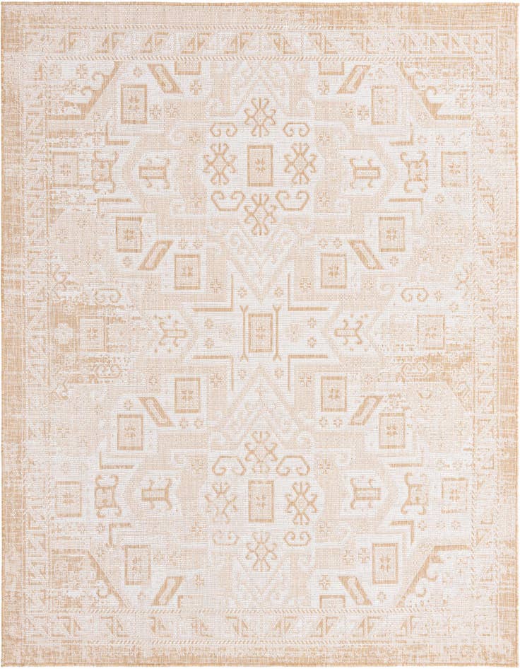 Detail image of 7' 10 x 7' 10 Easy-Clean Aztec Indoor / Outdoor Square Rug