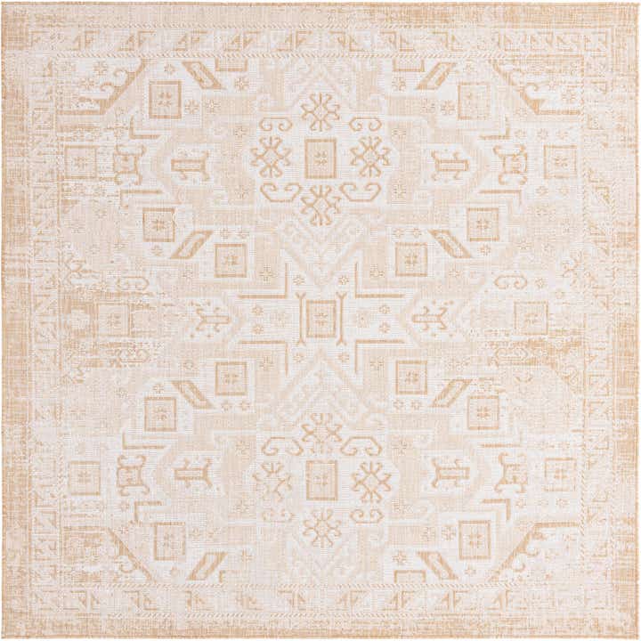 7' 10 x 7' 10 Easy-Clean Aztec Indoor / Outdoor Square Rug