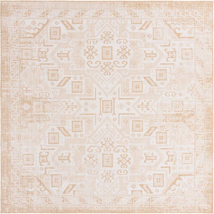 Detail image of 7' 10 x 7' 10 Easy-Clean Aztec Indoor / Outdoor Square Rug