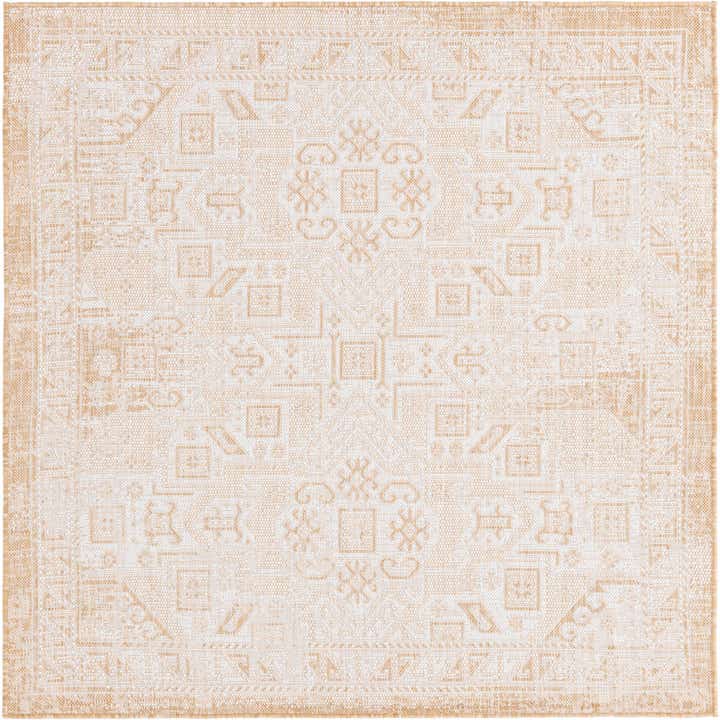 5' 3 x 5' 3 Easy-Clean Aztec Indoor / Outdoor Square Rug