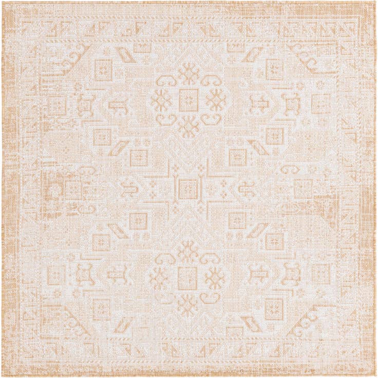Detail image of 5' 3 x 5' 3 Easy-Clean Aztec Indoor / Outdoor Square Rug