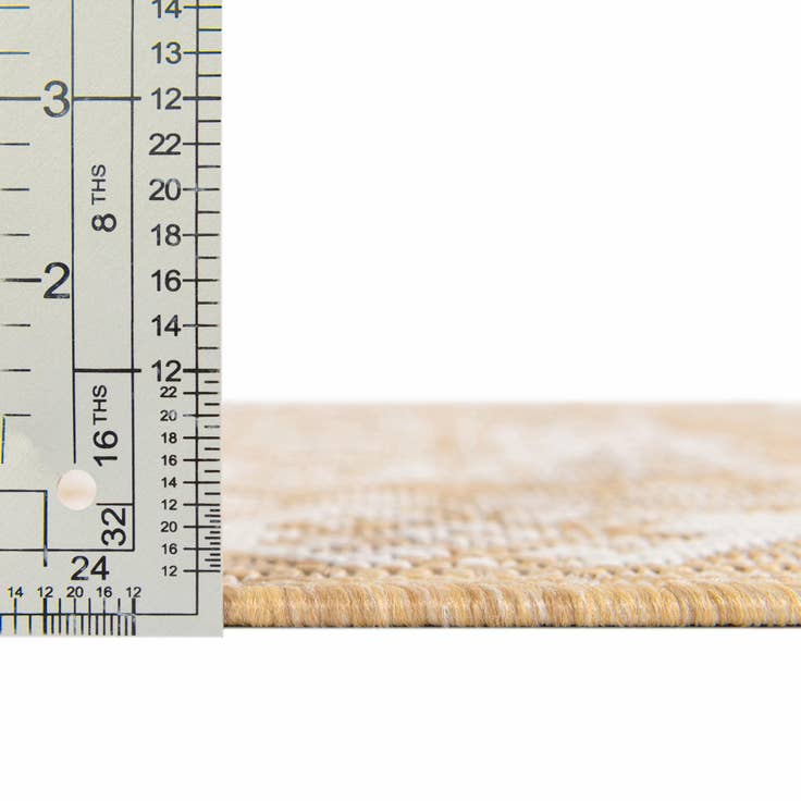 Detail image of 10' x 10' Easy-Clean Aztec Indoor / Outdoor Square Rug