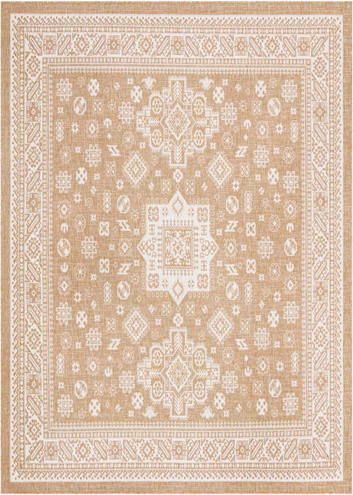 10' x 10' Easy-Clean Aztec Indoor / Outdoor Square Rug