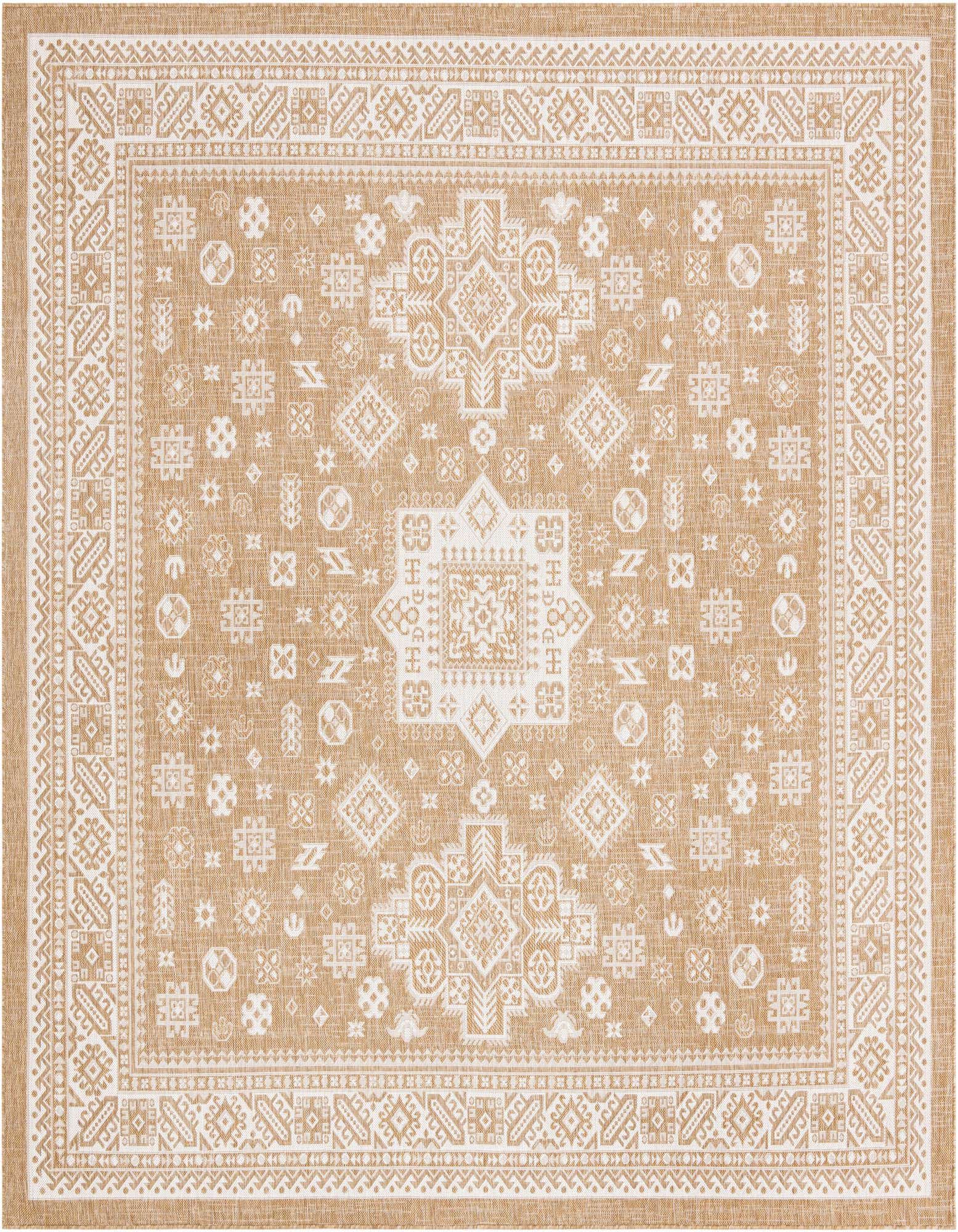 10' x 10' Easy-Clean Aztec Indoor / Outdoor Square Rug