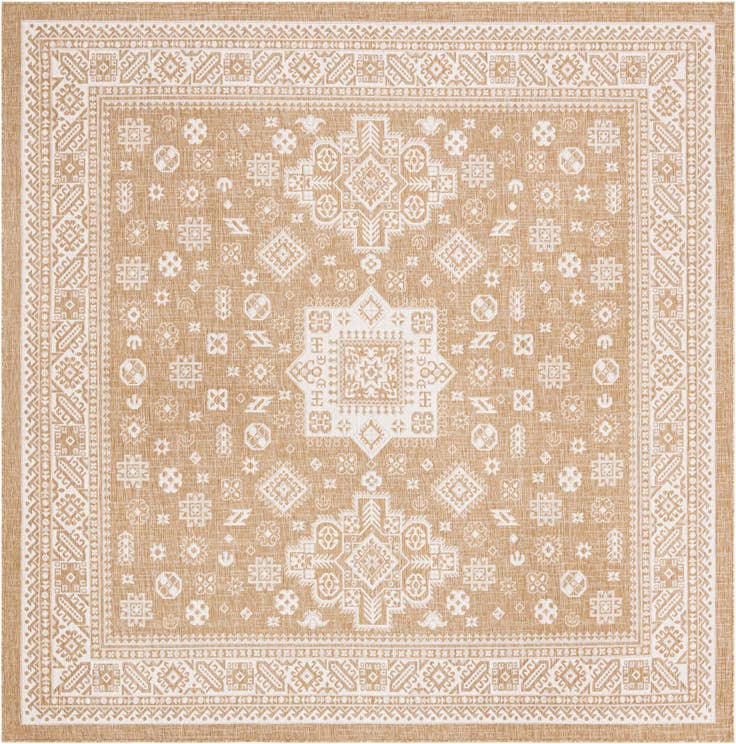 Detailansicht von 305cm x 305cm Leicht zu reinigen Aztec Innen- / Aussenbereich Quadrat Teppich