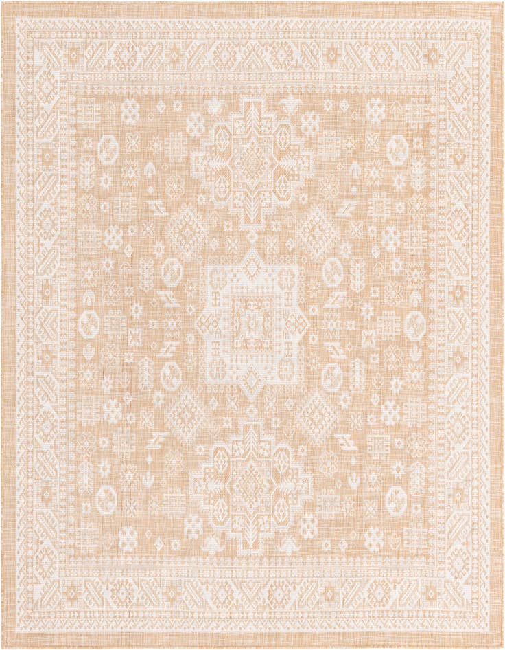 Detail image of 7' 10 x 7' 10 Easy-Clean Aztec Indoor / Outdoor Square Rug