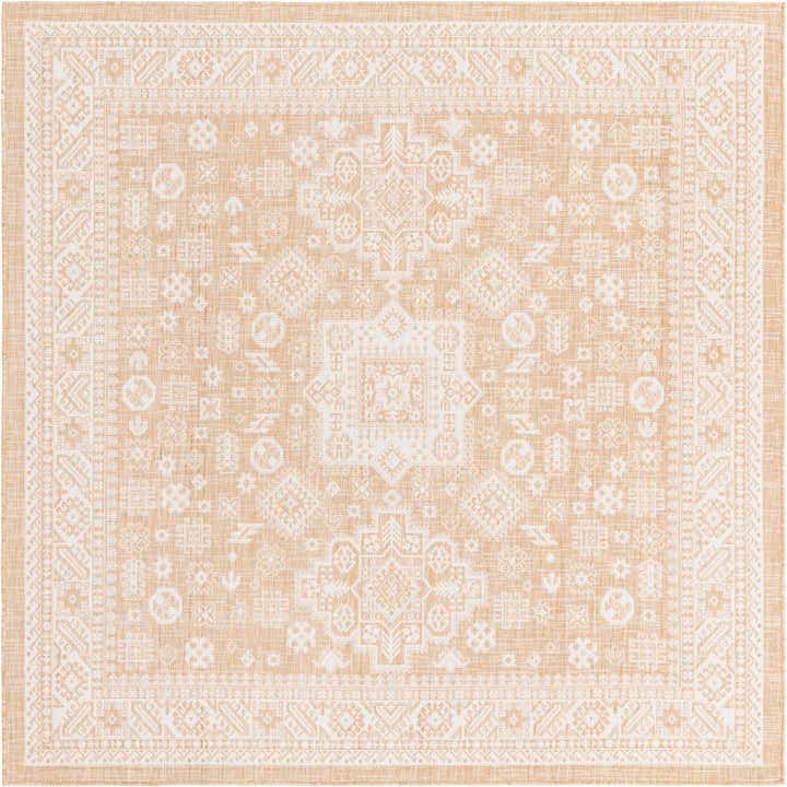 7' 10 x 7' 10 Easy-Clean Aztec Indoor / Outdoor Square Rug
