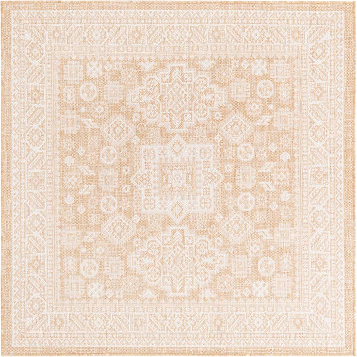 Detail image of 5' 3 x 5' 3 Easy-Clean Aztec Indoor / Outdoor Square Rug