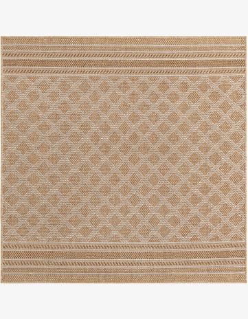Natural Easy-Clean Lattice Indoor / Outdoor Square Rug