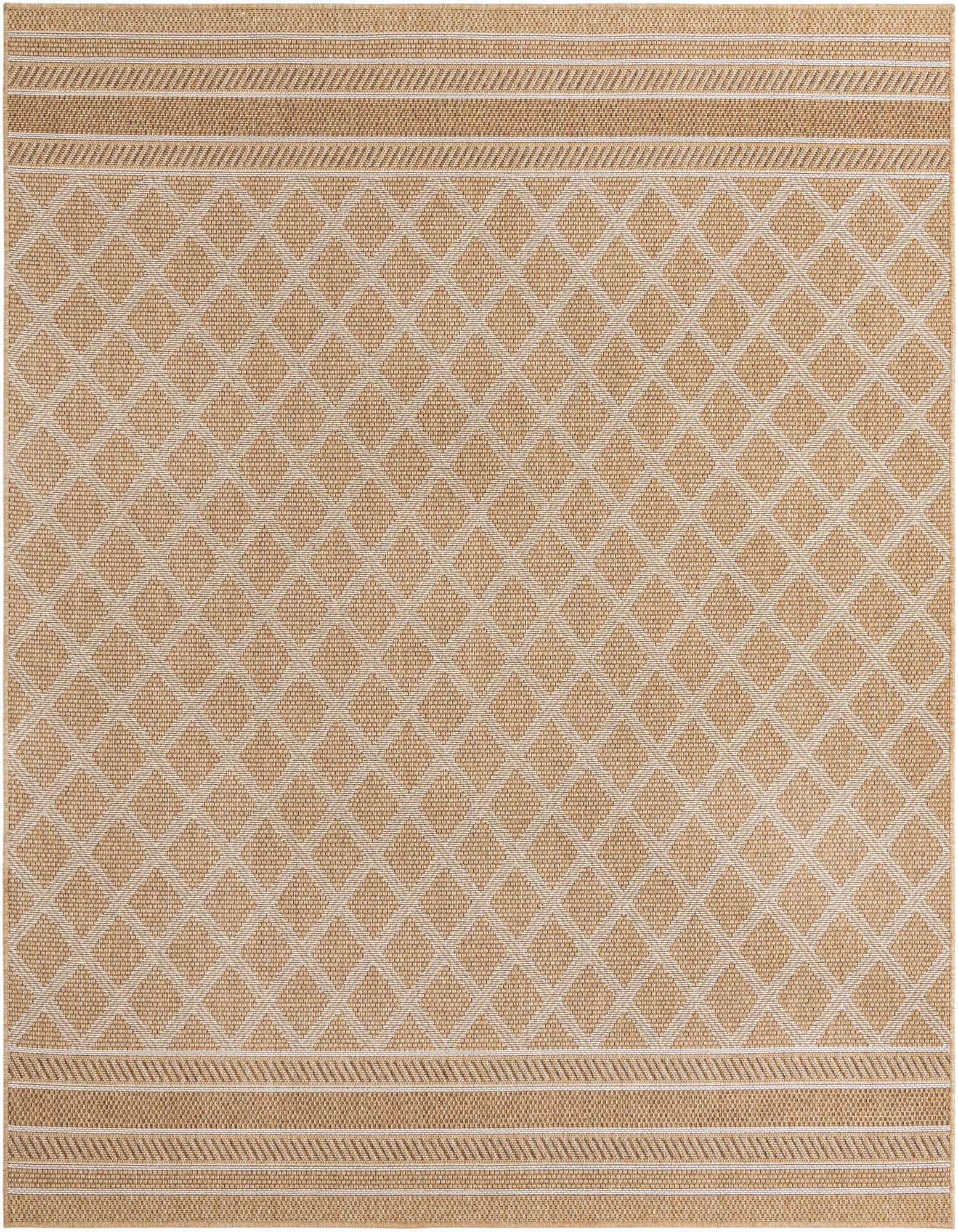 7' 10 x 7' 10 Easy-Clean Lattice Indoor / Outdoor Square Rug