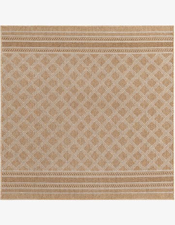 Natural Easy-Clean Lattice Indoor / Outdoor Square Rug