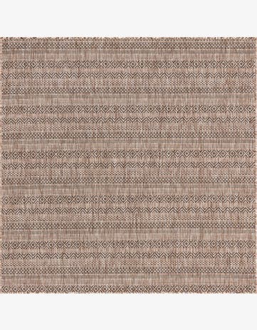 Natural Easy-Clean Ribbon Indoor / Outdoor Square Rug