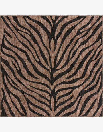 Natural Easy-Clean Safari Indoor / Outdoor Square Rug
