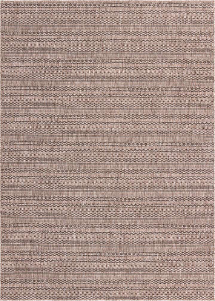 10' x 10' Easy-Clean Striped Indoor / Outdoor Square Rug