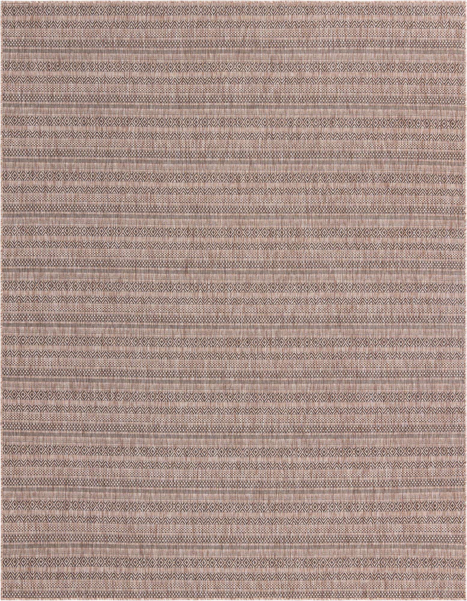 10' x 10' Easy-Clean Striped Indoor / Outdoor Square Rug