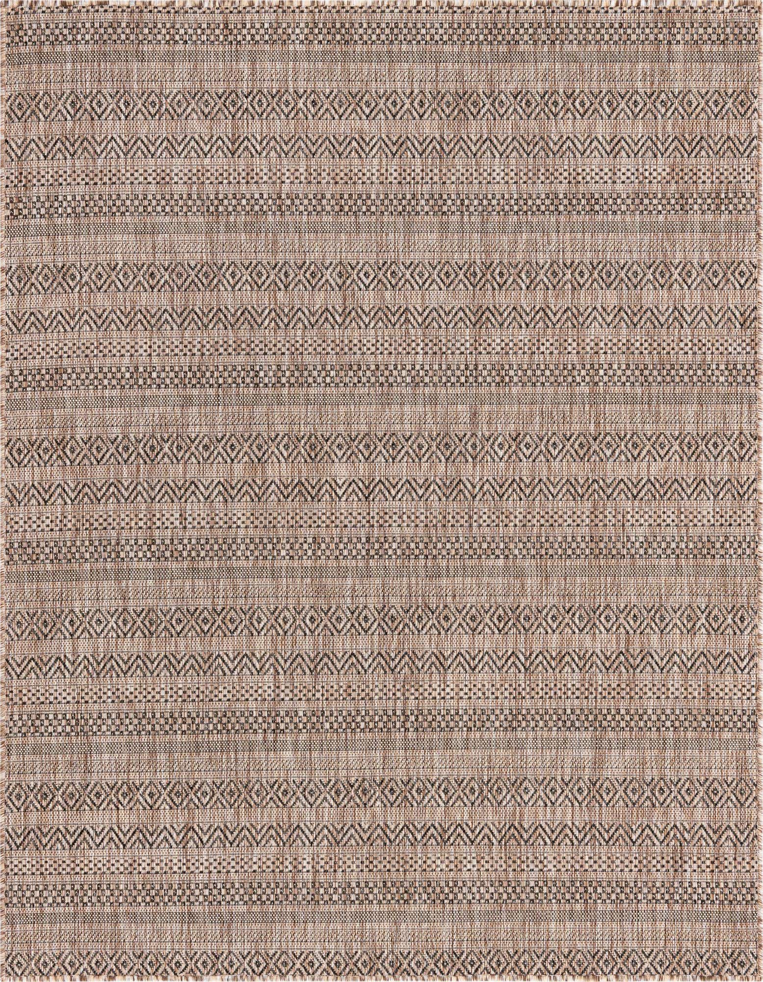 5' 3 x 5' 3 Easy-Clean Striped Indoor / Outdoor Square Rug