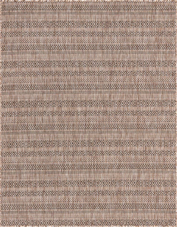 Detail image of 5' 3 x 5' 3 Easy-Clean Striped Indoor / Outdoor Square Rug