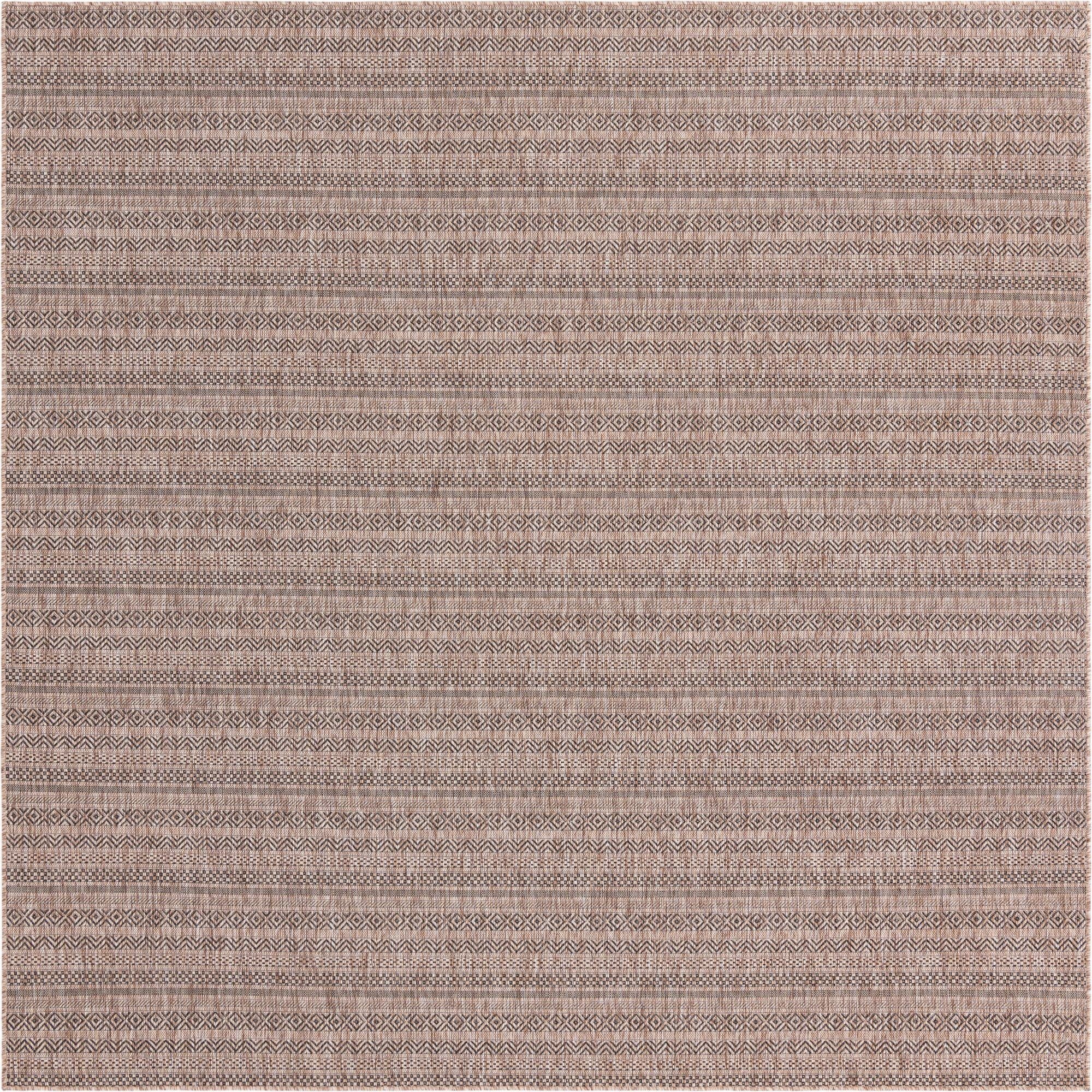 Primary image 10' x 10'  Washable Striped Indoor / Outdoor Square Rug