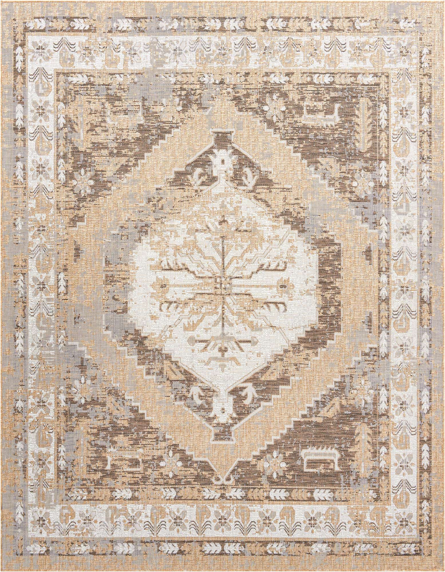10' x 10' Easy-Clean Traditional Indoor / Outdoor Square Rug