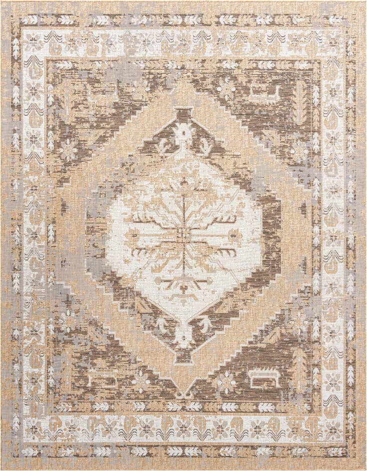 Detail image of 10' x 10' Easy-Clean Traditional Indoor / Outdoor Square Rug