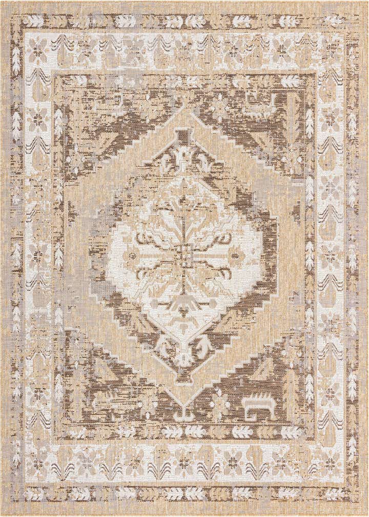 7' 10 x 7' 10 Easy-Clean Traditional Indoor / Outdoor Square Rug