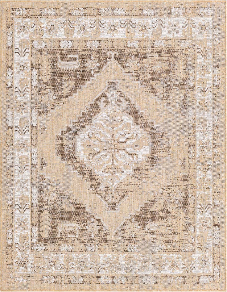 Detail image of 5' 3 x 5' 3 Easy-Clean Traditional Indoor / Outdoor Square Rug