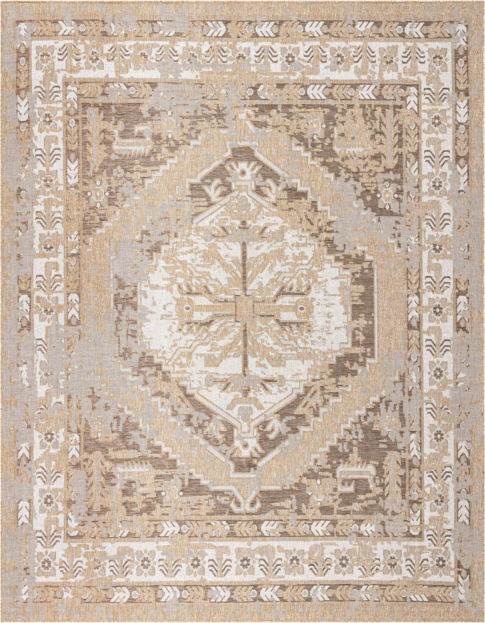 13' x 13' Easy-Clean Traditional Indoor / Outdoor Square Rug