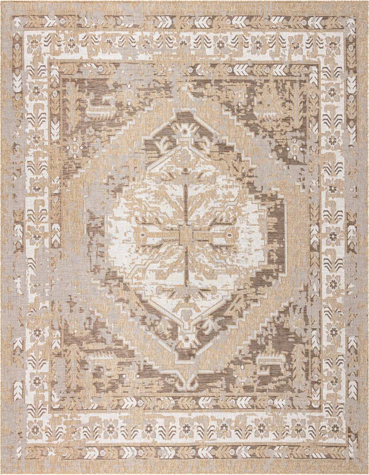 Detail image of 13' x 13' Easy-Clean Traditional Indoor / Outdoor Square Rug