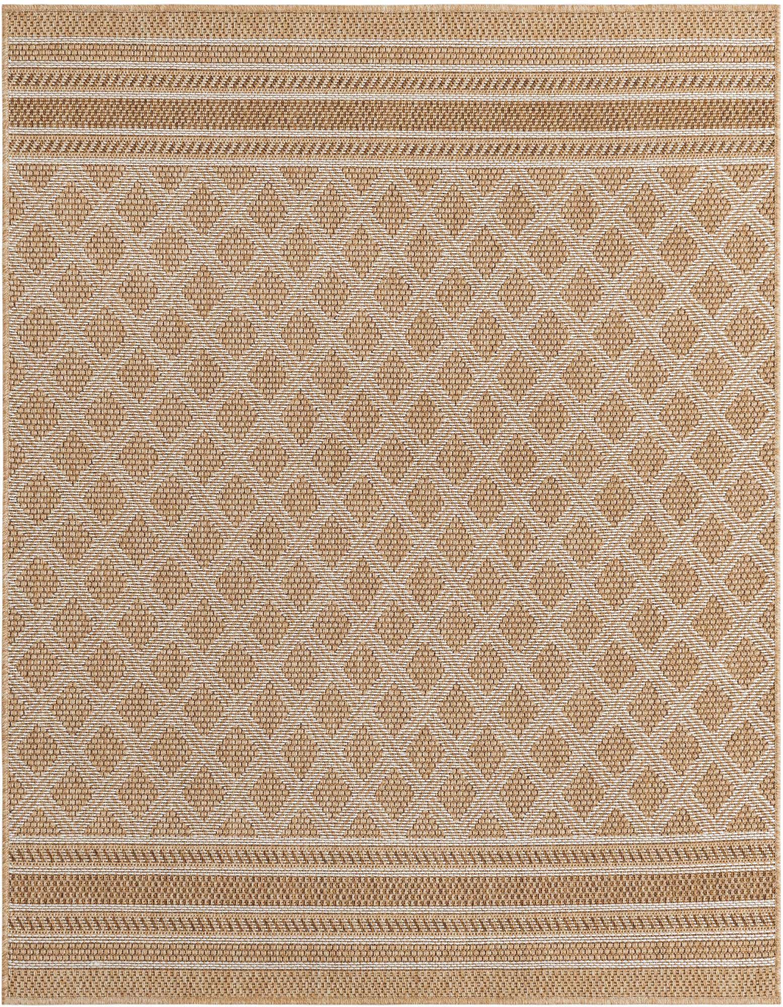 5' 1 x 5' 1 Easy-Clean Trellis Indoor / Outdoor Square Rug