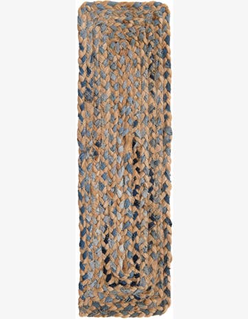 Natural Hand Woven Braided Chindi Stair Rug