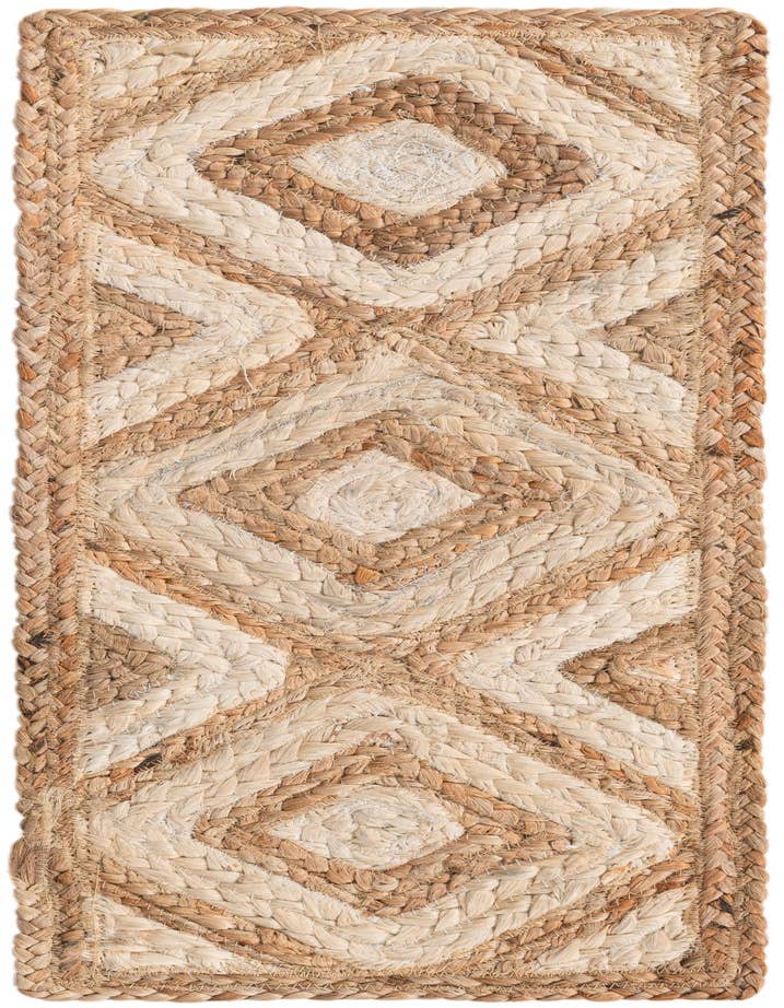 Detail image of 0' 9 x 2' 6  Hand Braided Jute Stair Rug