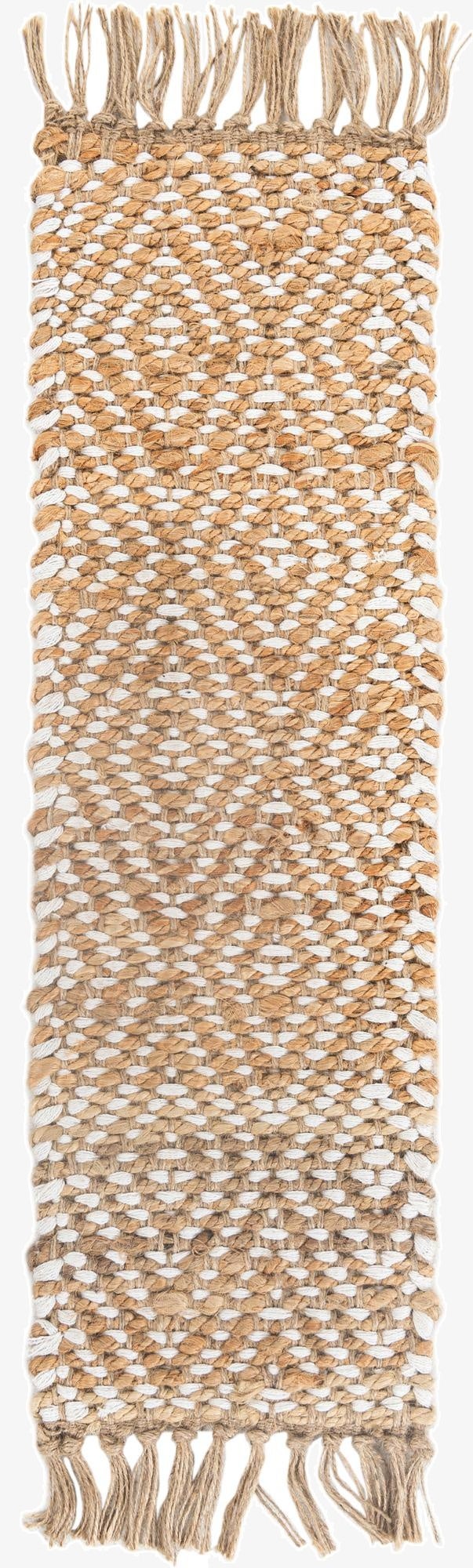 0' 9 x 2' 6  Hand Woven Braided Jute Stair Rug