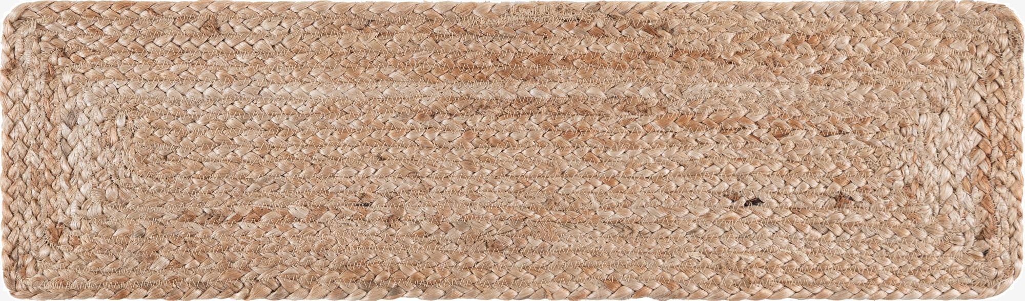 0' 9 x 2' 6  Hand Braided Jute Stair Rug