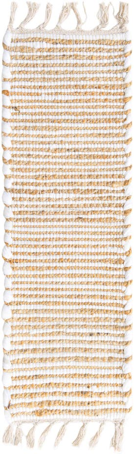 0' 9 x 2' 6 Hand Woven Chindi Jute Stair Rug