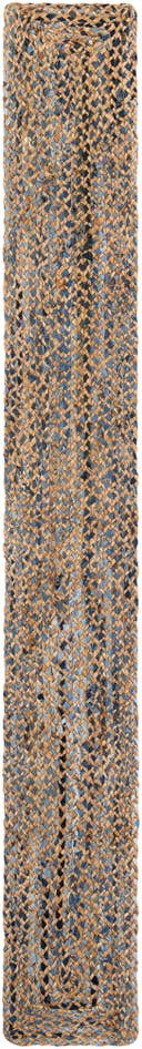 Detail image of 1' 2 x 10' Handmade Braided Chindi Table Runner Rug